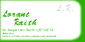lorant raith business card